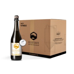 Bière artisanale Gustave Blonde - carton de 6 bouteilles de 75cl - médaille d'argent au concours agricole